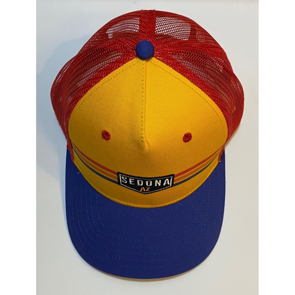 Hat Graphix 360‎ Sedona Arizona Trucker Hat Retro Mesh Snapback Yellow Blue Red - Picture 3 of 8